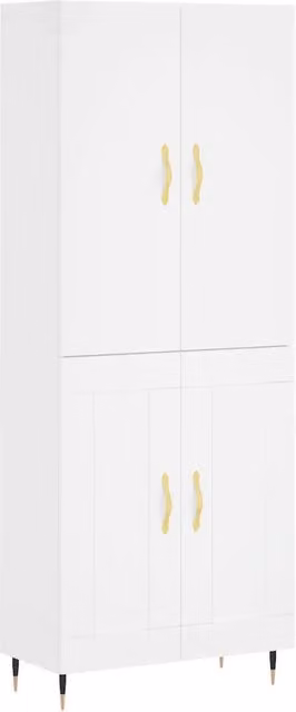 Credenza | Madia | Buffet da pranzo | Armadio da pranzo Bianca 69,5x34x180 cm in Legno Multistrato