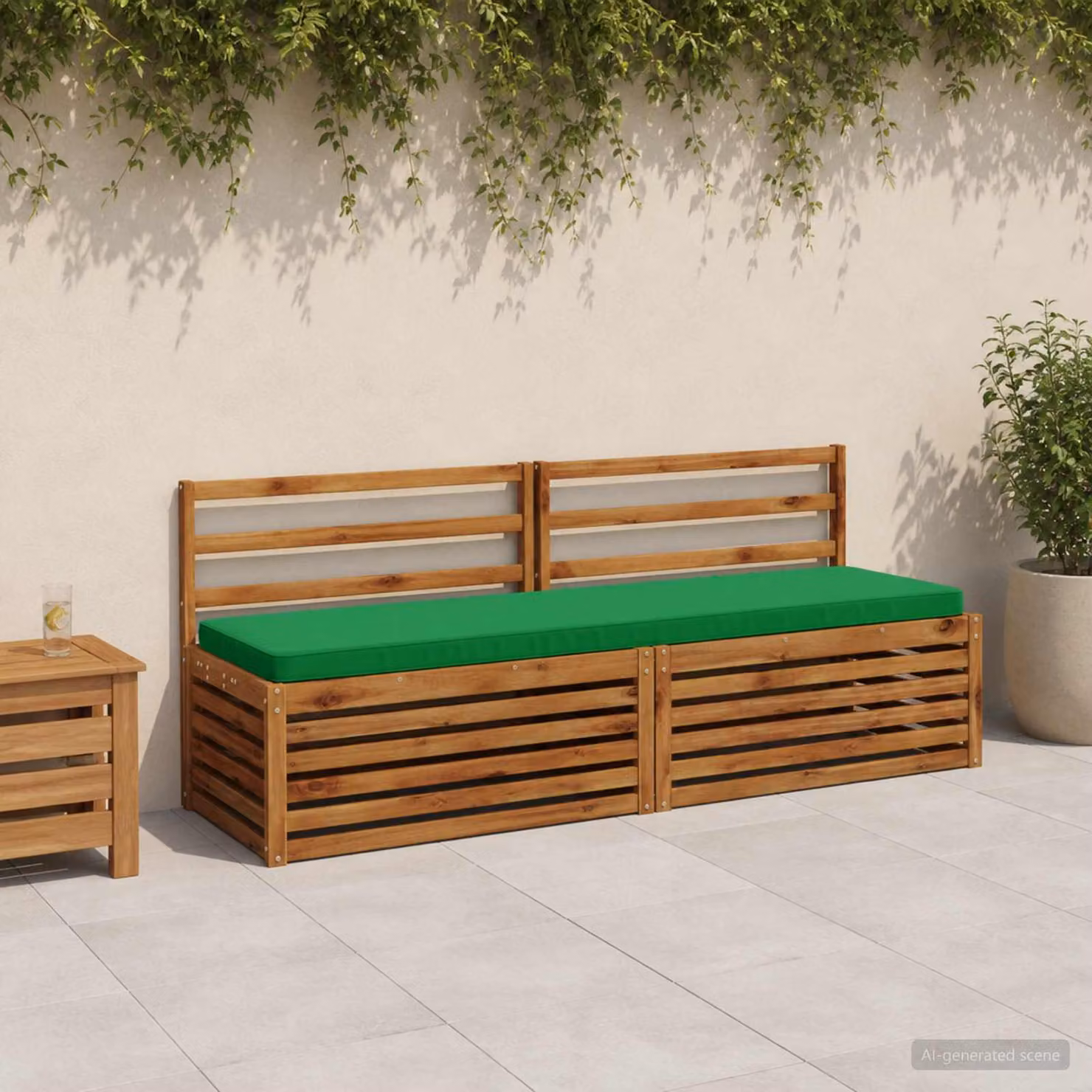 Cuscino per panchina vidaXL VUGHT verde in poliestere con rivestimento lavabile e resistente ai raggi UV