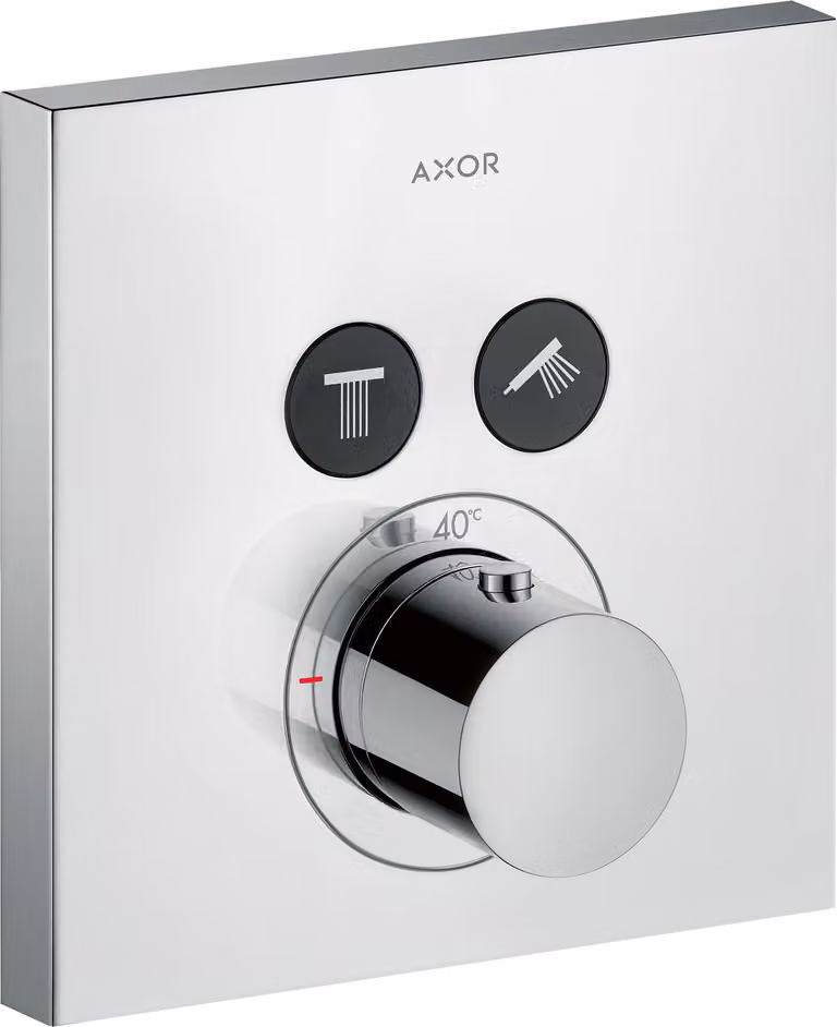 hansgrohe AXOR Starck ShowerSelect Thermostat carré à encastrer pour 2 consommateurs, 36715000, 36715000