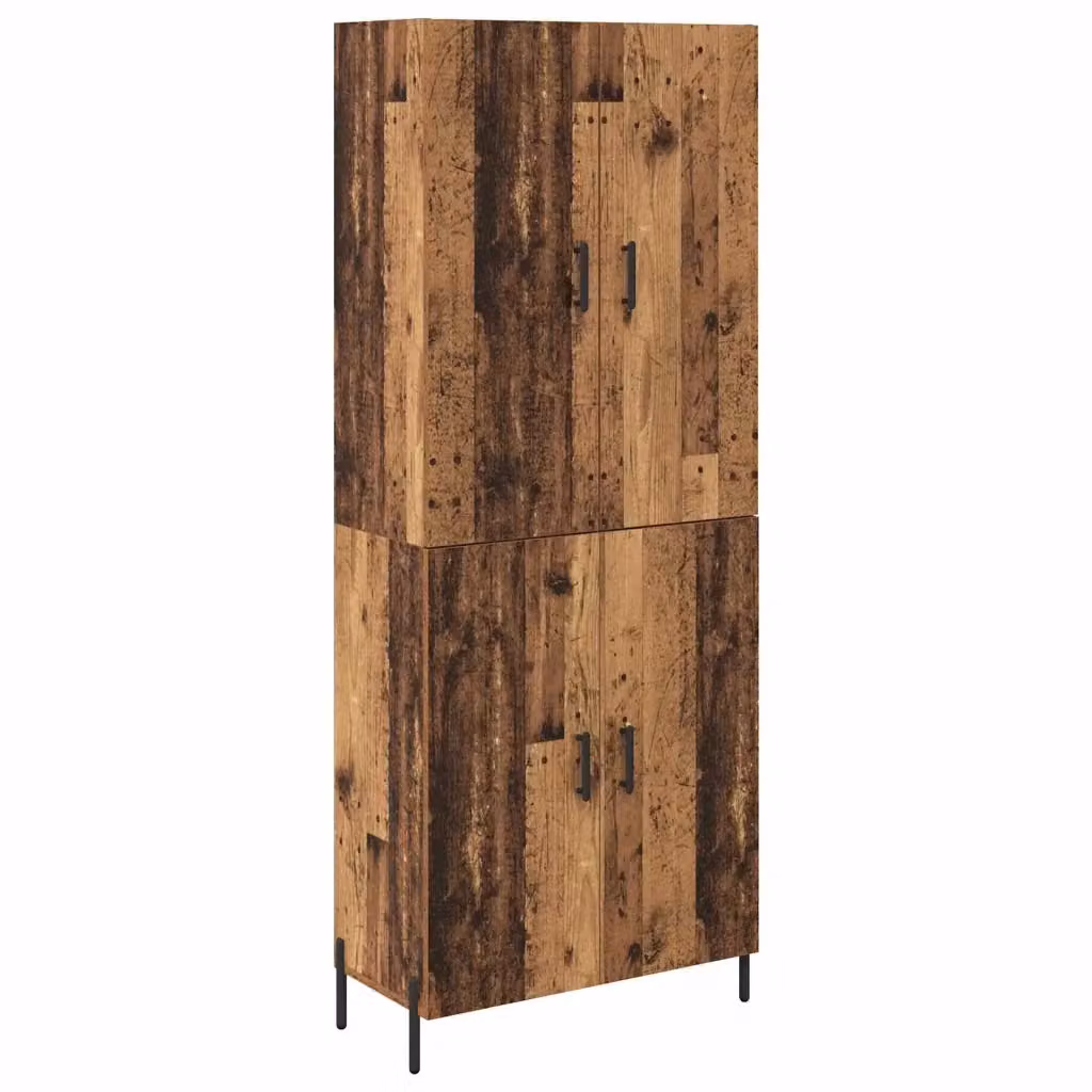 Credenza vidaXL in legno ingegnerizzato marrone con ante a battente, stile minimalista, L 69,5 cm x P 34 cm x H 180 cm – 2