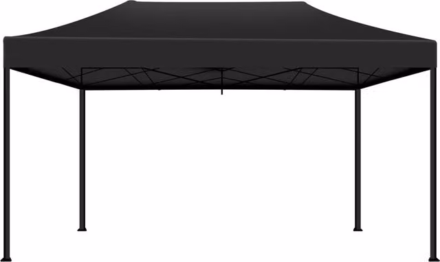 Gazebo da giardino pieghevole Kebon Tenda Frankystar impermeabile per fiere e mercati, colore nero e grigio, L: 4,5 m x P: 3 m x H: 2,9 m