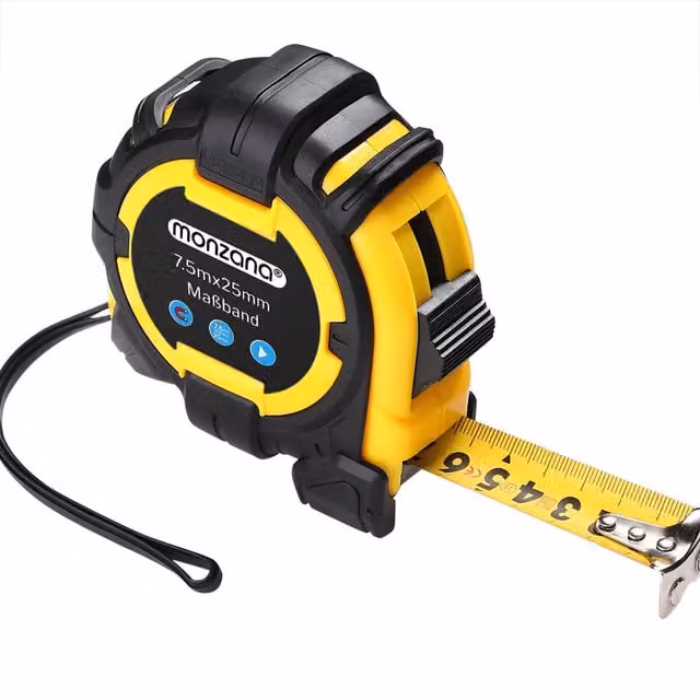 Metro a nastro Monzana in acciaio inossidabile, colore giallo e multicolore, L: 10 m, L: 25 mm