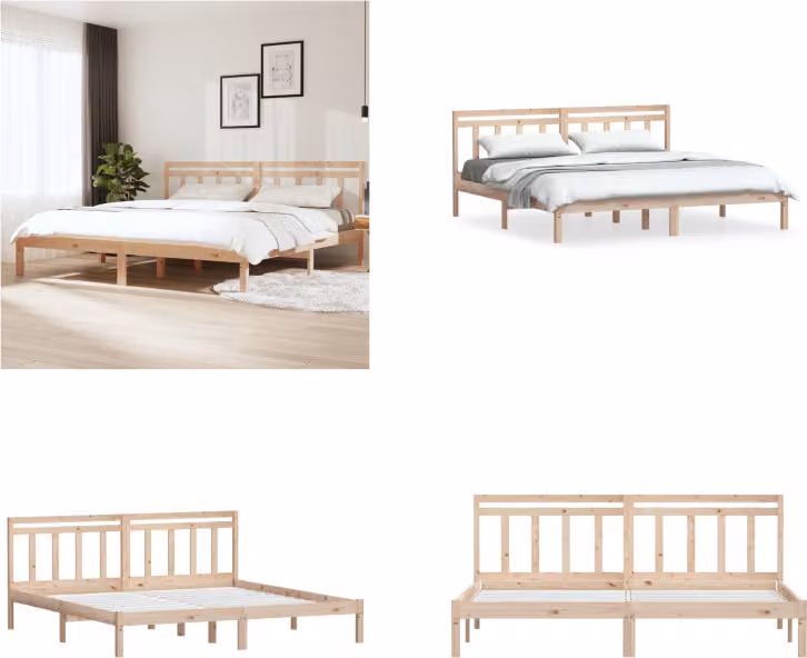 vidaXL Letto in legno massiccio di pino 160x200 cm - struttura letto - letto - letto - letto in legno massiccio