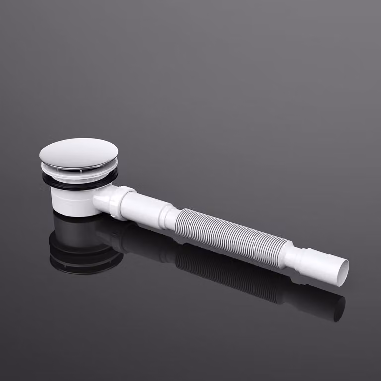 doporro Piletta di Scarico per Piatto Doccia Ø90 mm con Cover Cromata, Sifone Antiodore Rimovibile, Filtro Capelli e Arco di Scarico Flessibile (AL01)
