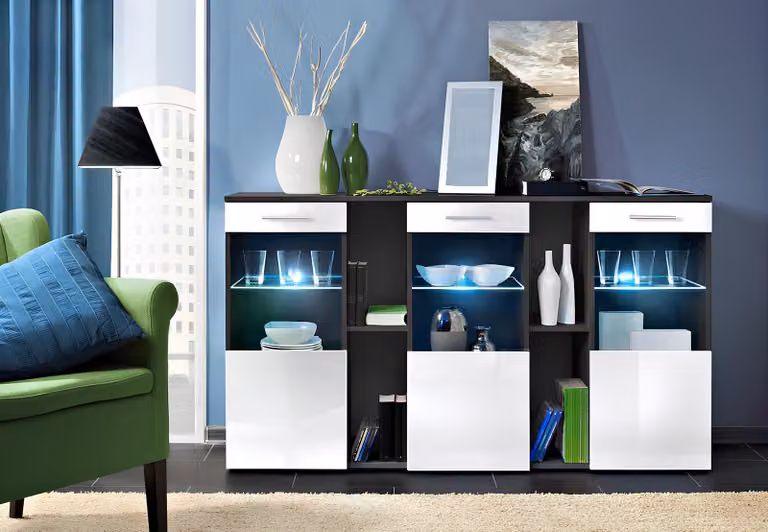 Wohnzimmer Kommode Luxus Sideboard Modern Designer Möbel Holz