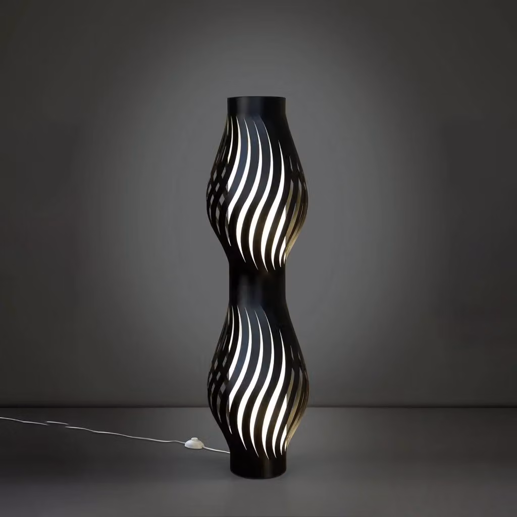 Piantana moderna Helios Linea Zero nera con 2 luci E27, Altezza: 123 cm – 2
