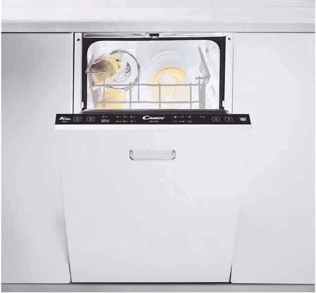 Lavastoviglie da incasso Candy Brava CDIH 1L949, 9 coperti, Classe F, 5 programmi, 49 dB, colore Bianco, L: 44,8 cm, P: 55,9 cm, H: 81,6 cm