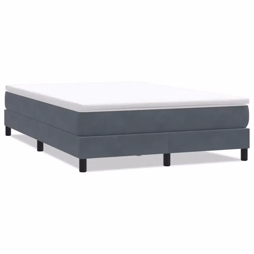 Letto a molle VIDAXL in velluto grigio scuro con doghe in legno L: 143 cm, P: 223 cm – 2