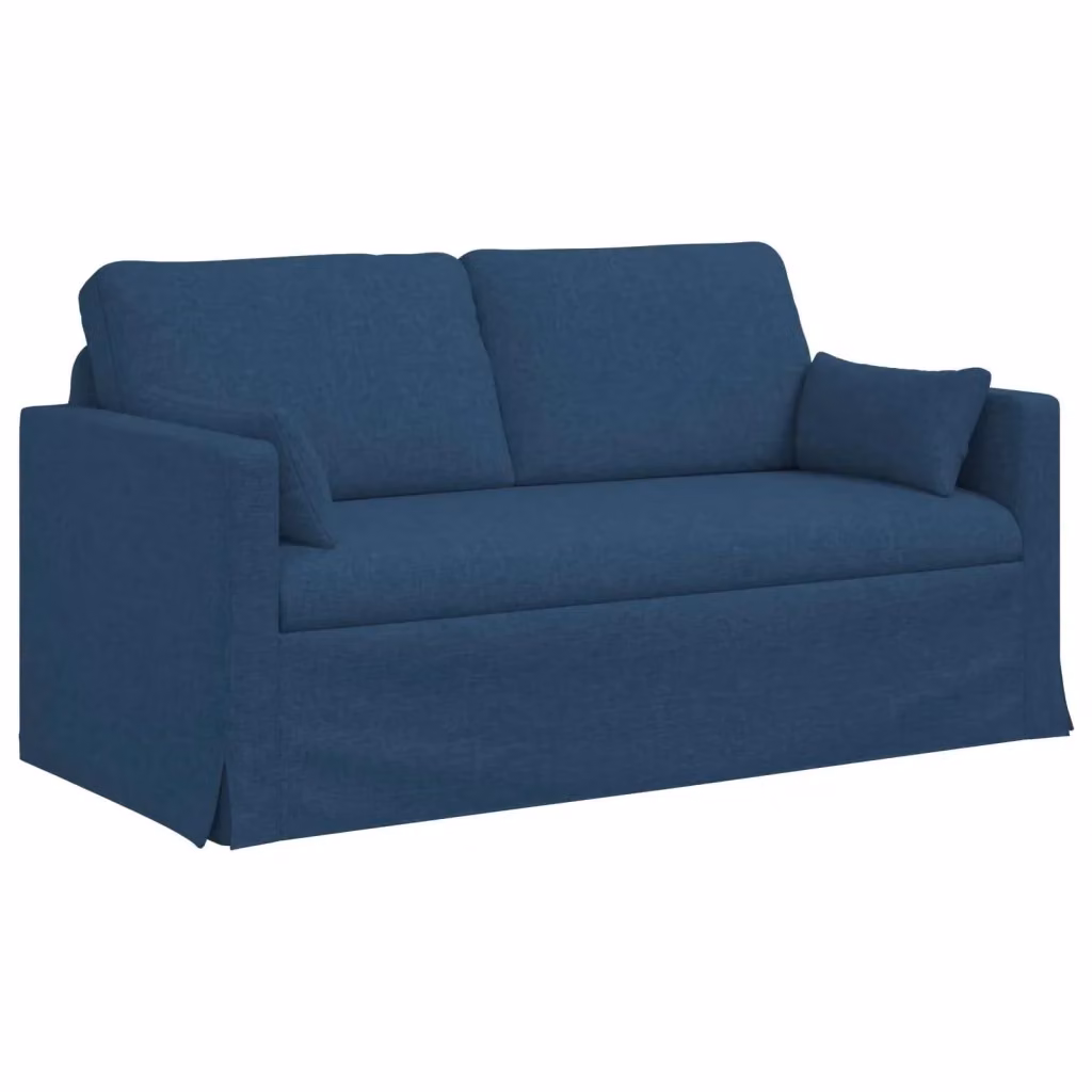 vidaXL Divano Blu in Tessuto con Struttura in Metallo e Rivestimenti Rimovibili L: 158 cm, P: 78 cm, H: 80 cm – 2