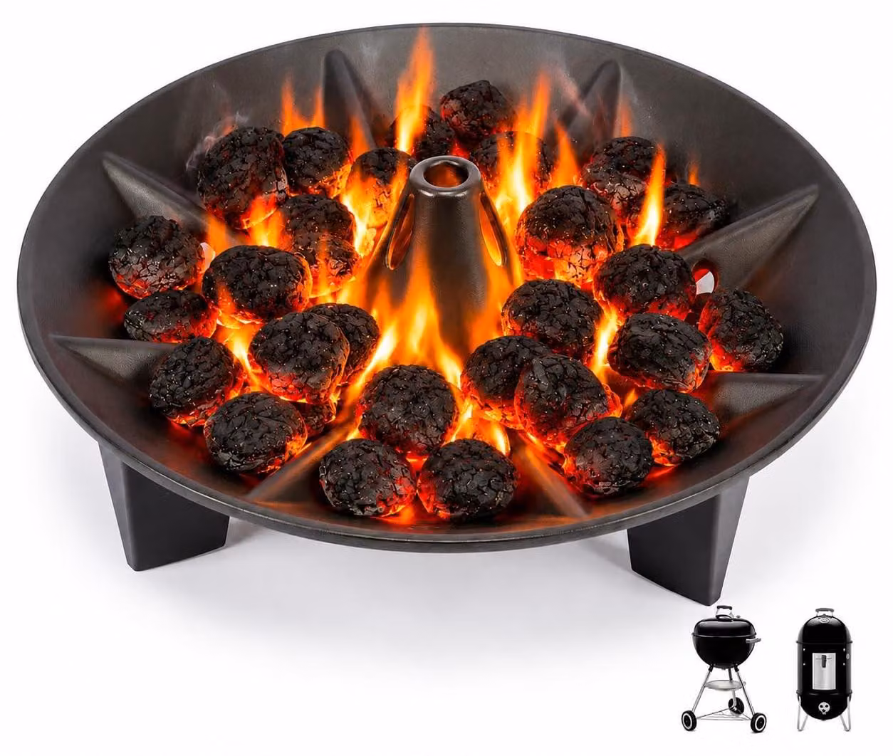 Omgoods - Contenitore per carbone per barbecue Weber - Utilizzo efficiente del carbone