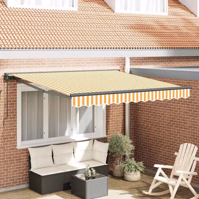 Struttura della tenda-Telaio per tenda da sole Giallo e Bianco 300 x 250 cm 400870