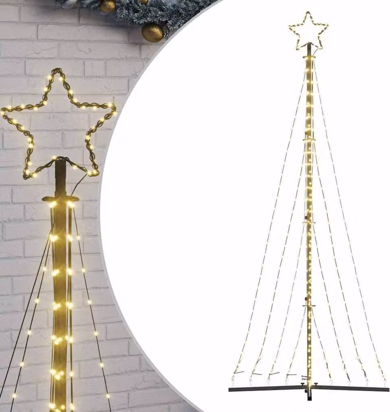 Albero di Natale a LED 447 LED Bianco Caldo 250 cm