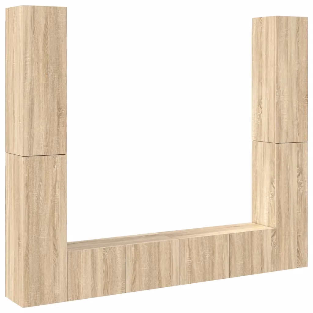 Set di mobili porta TV moderno vidaXL in legno multistrato color marrone per soggiorno – 2