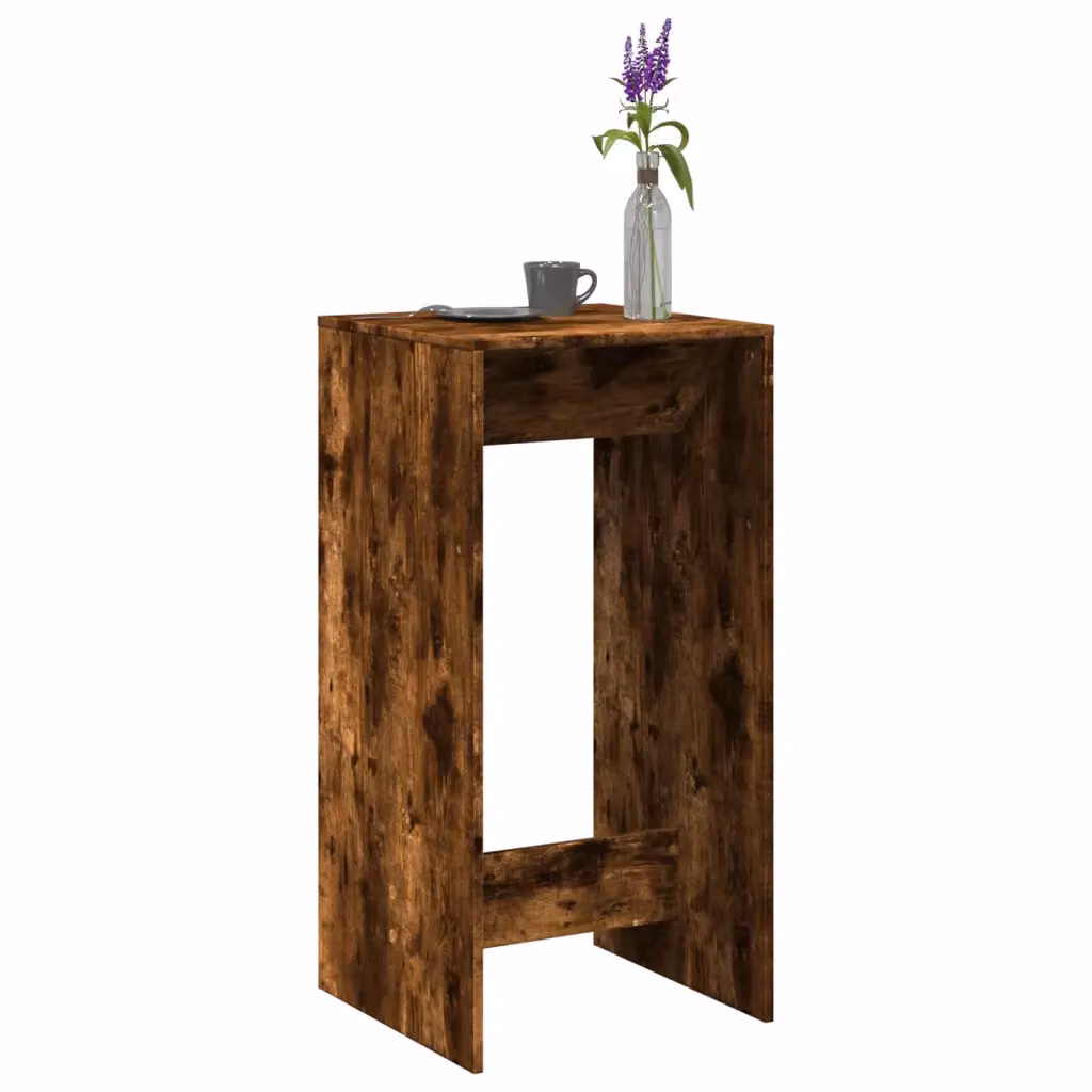 Tavolo da bar moderno vidaXL in legno multistrato color rovere fumo, L/P/H: 51 x 50 x 103,5 cm
