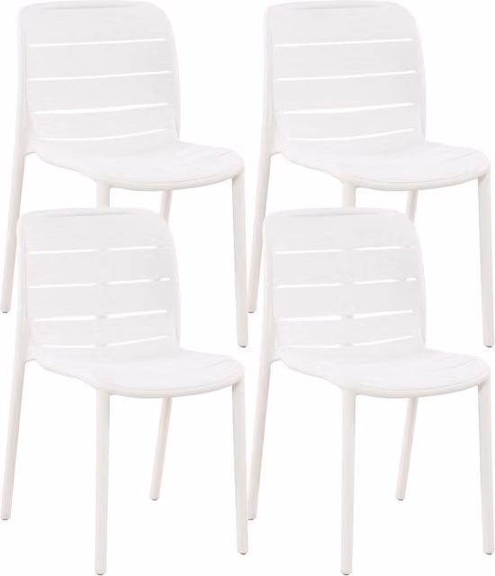 Set di 4 sedie moderne Iris bianche in polipropilene e fibra di vetro per interno ed esterno Il Gruppone Passione Casa – 1