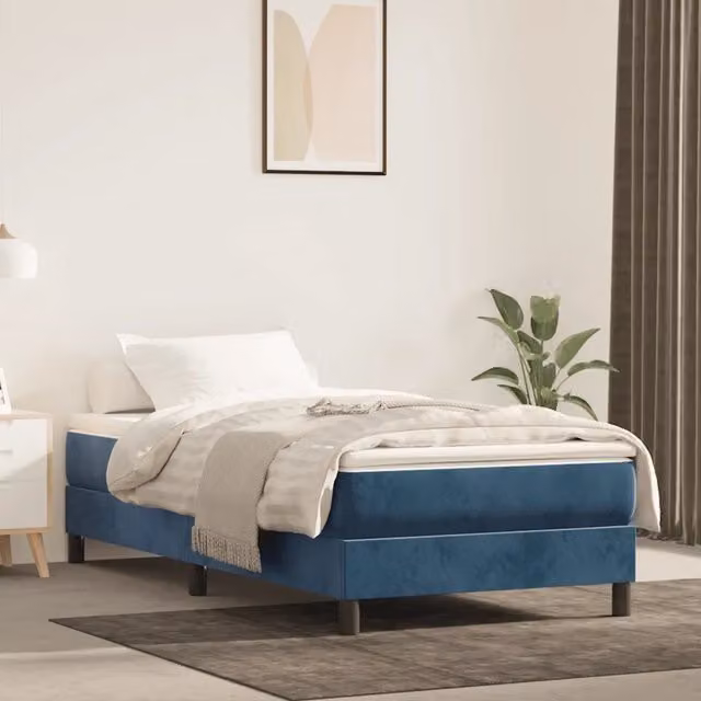 Materasso Hybrid vidaXL Blu con rivestimento in tessuto vellutato L: 80 cm, P: 210 cm, H: 20 cm – 1