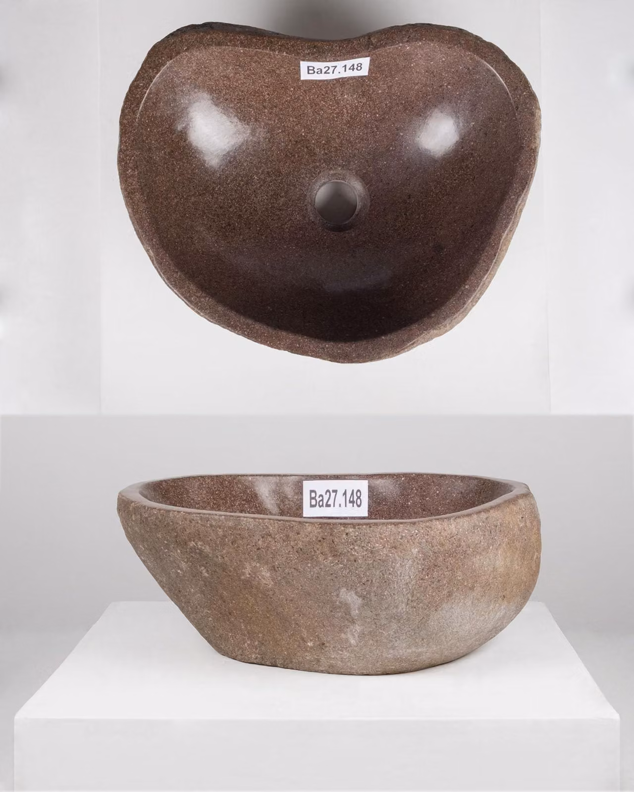 Lavabo in pietra naturale - 40 cm - Grigio