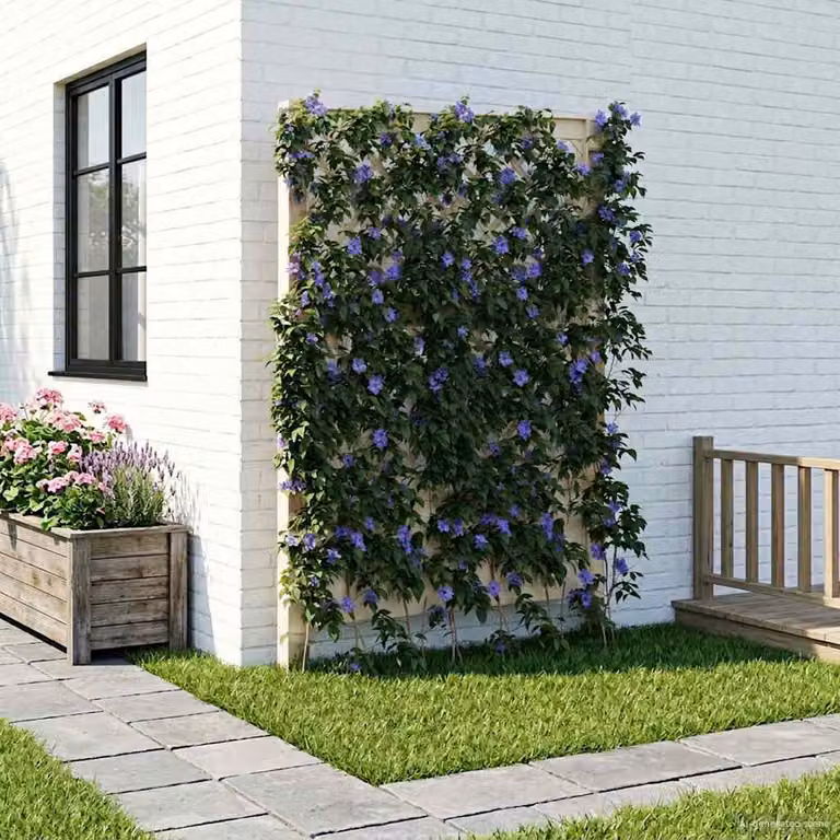 Supporto per piante rampicanti vidaXL Trellis in plastica bianca per giardino ornamentale