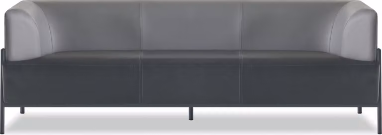 Schwarzer Arbeitszimmer 3-Sitzer Leder Sitzmöbel Universeller Dreisitzer