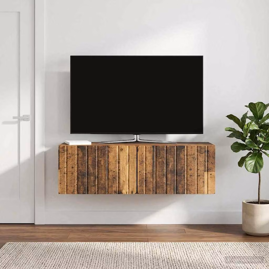 vidaXL Mobile Porta TV da Muro in Legno Antico Marrone L 98 x P 31 x H 30 cm