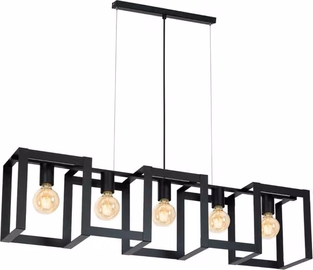 Lampada a sospensione Kartel Luminex nera in metallo con 5 lampadine E27, H 108 cm