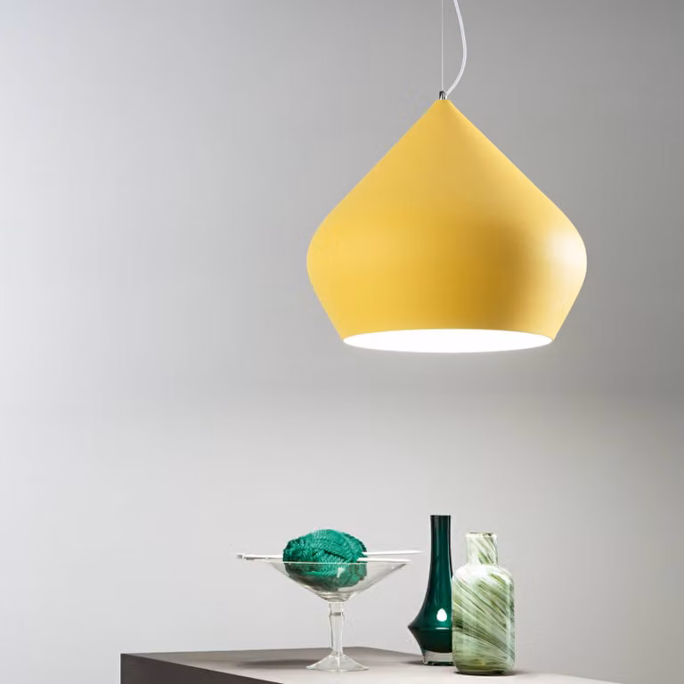 Luce Ambiente Design Lampada a sospensione Tholos, dimmerabile, Giallo / Arancione, Soggiorno / Sala da pranzo, Metallo, Moderno, Lampada a sospensione