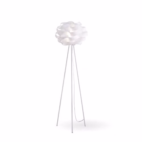 Piantana Moderna 3 Piedi Polilux ® Bianco E Metallo 1 Luce E27