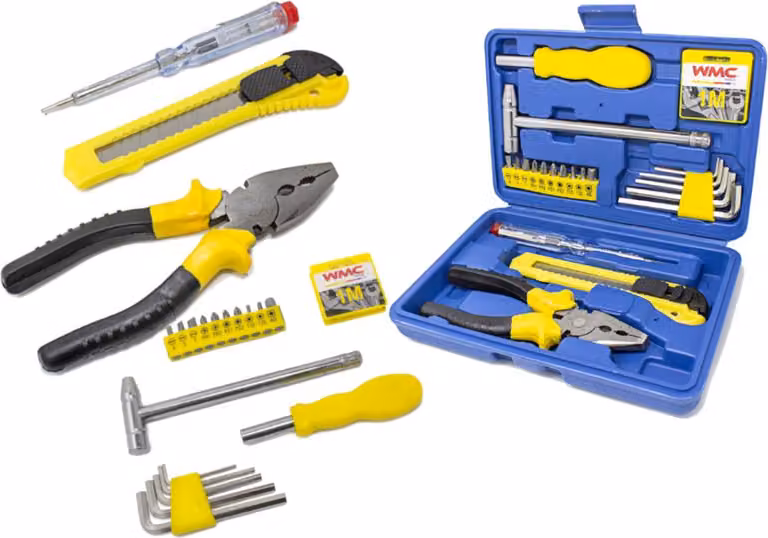 set di utensili da 21 pezzi: pinze combinate, punte per martello