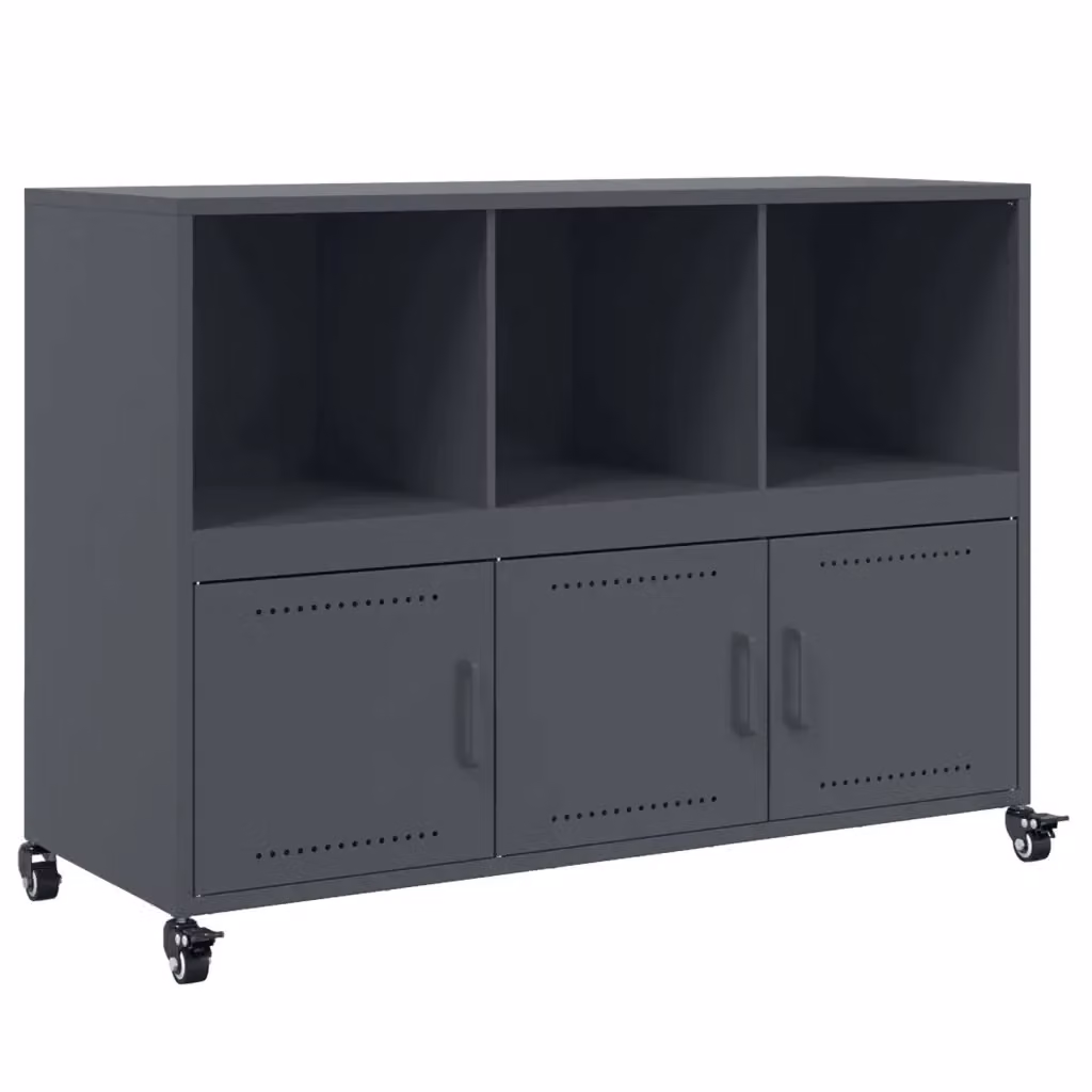vidaXL Credenza Moderna in Metallo Antracite L: 100,5 cm, P: 39 cm, H: 72 cm – 2