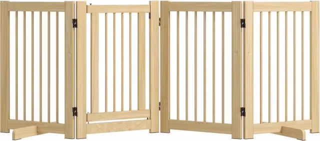 Recinto per cani ¨C zephmum ¨C 4 pannelli in legno di pino 204x36x75 cm