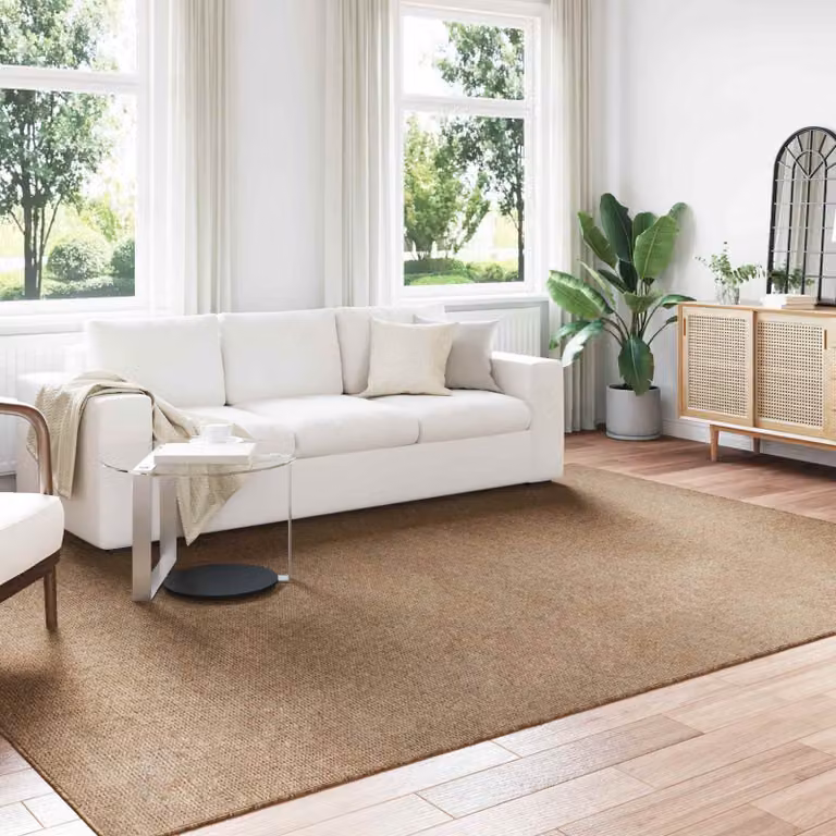 Tappeto vidaXL AGIRA moderno in poliestere per interno ed esterno, L 280 cm x P 200 cm, beige e marrone
