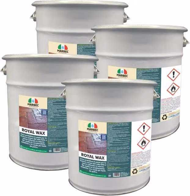 Cera per cotto fatta a mano Marbec Royal Wax colore bianco 4 x 5 l