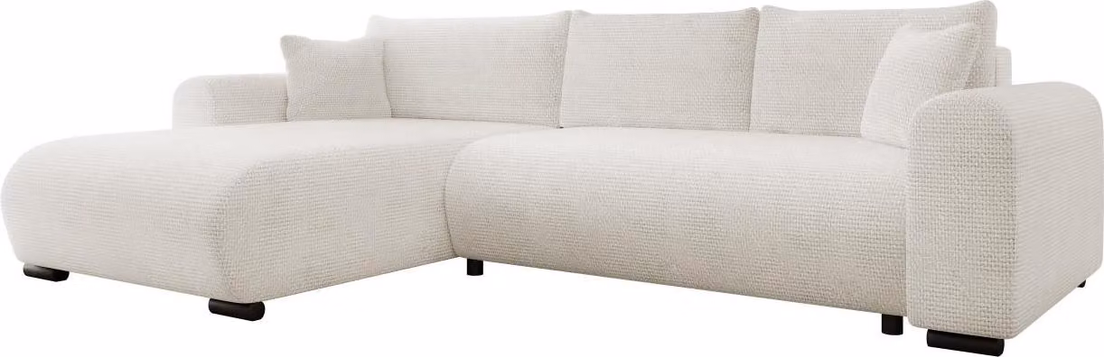 MIRJAN24 Divano angolare Merkos, soggiorno a L con box letto e funzione notte, struttura in legno, lato universale (colore: Flow 06)