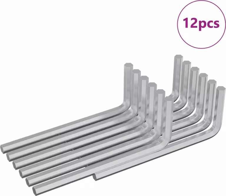 Chiave Esagonale 12 pcs Argento 22 x 66 mm Acciaio