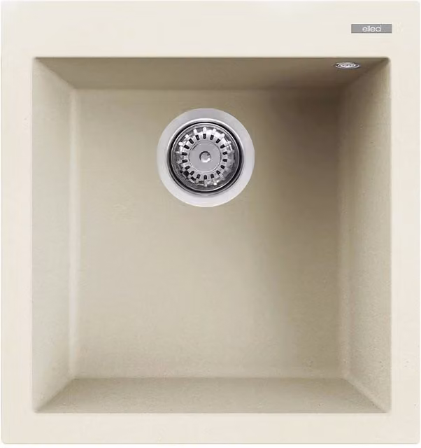 Lavello da incasso Elleci Quadra 102 in Granitek Bianco Antico con 1 vasca L: 47 cm, P: 50 cm LGQ10262