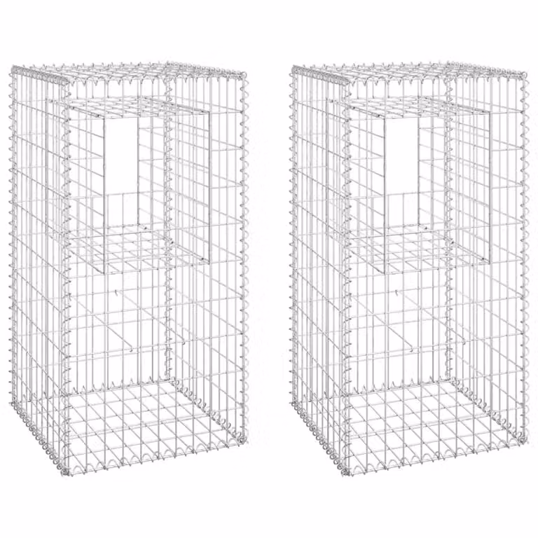 Cesti a Gabbione a Torre 2 pz 50x50x100 cm in Ferro