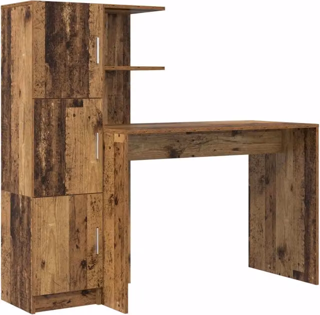 Scrivania | Tavolo da Ufficio 2 pz Legno vecchio