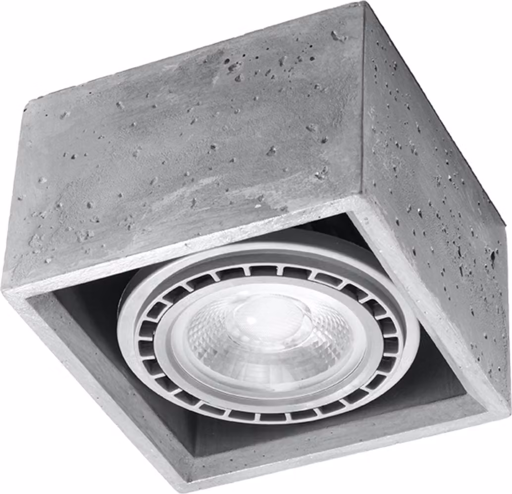 Lampada da soffitto QUATRO 1 in cemento 1xGU10/ES111 10W calcestruzzo 9x14x14cm Sollux Lighting