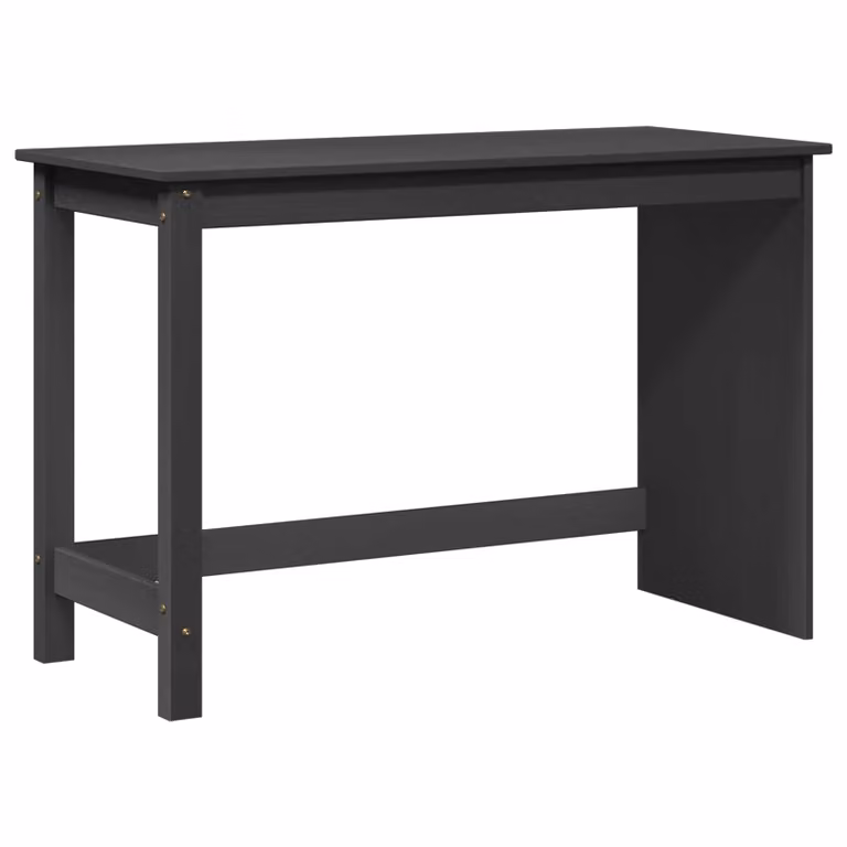 Scrivania vidaXL in legno di pino massello grigia L 112 x P 50 x H 75 cm