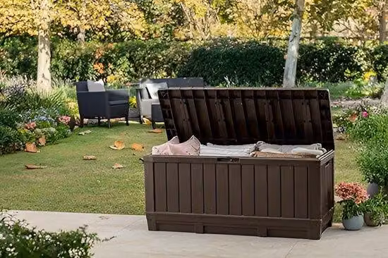 Contenitore per il riciclaggio del legno ad alta capacità, con finitura marrone scuro, portata 260 kg