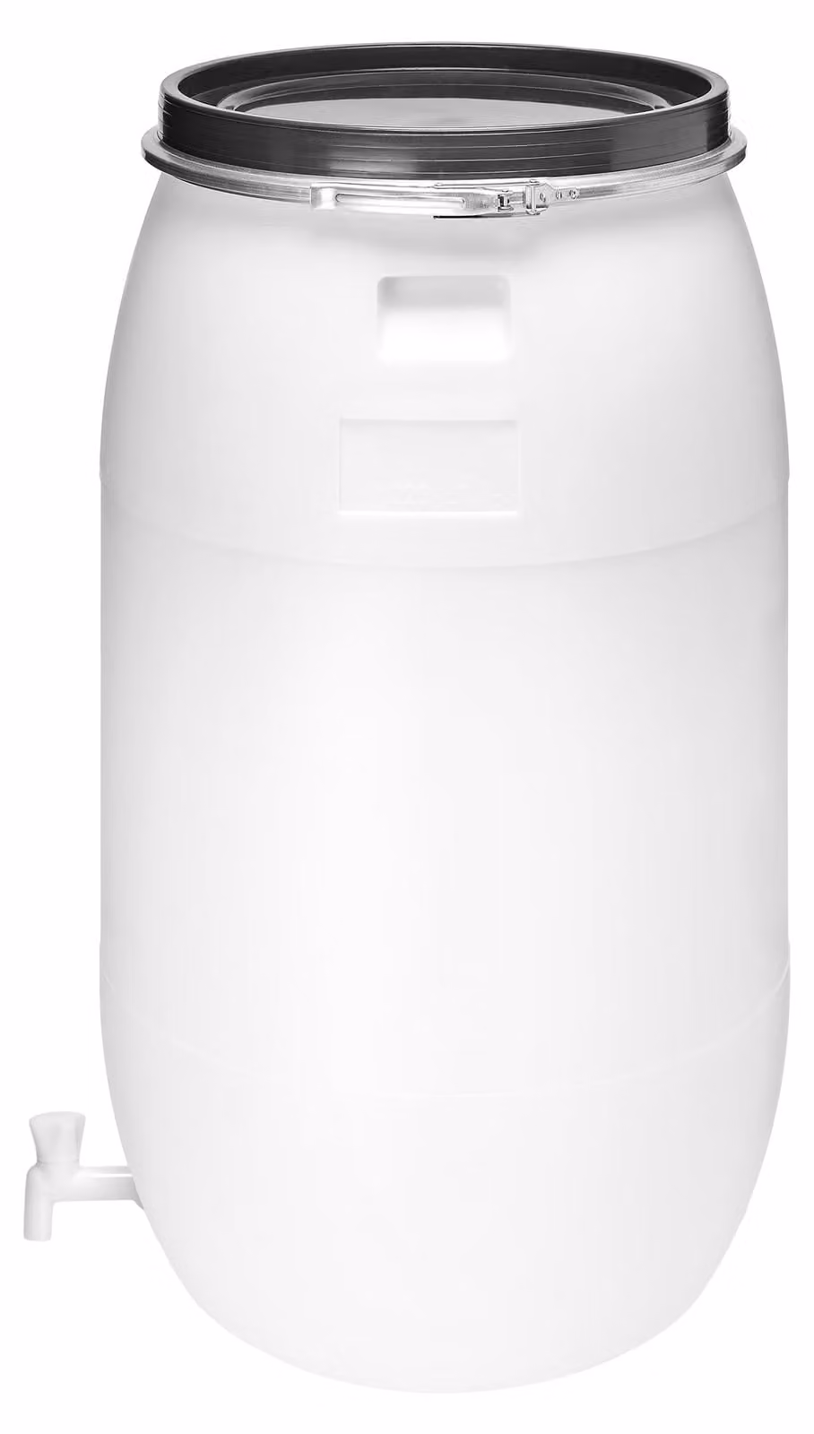 Garronda 220L, fusto in plastica a collo largo con coperchio e rubinetto in HDPE per casa e giardino GD-0091, bianco
