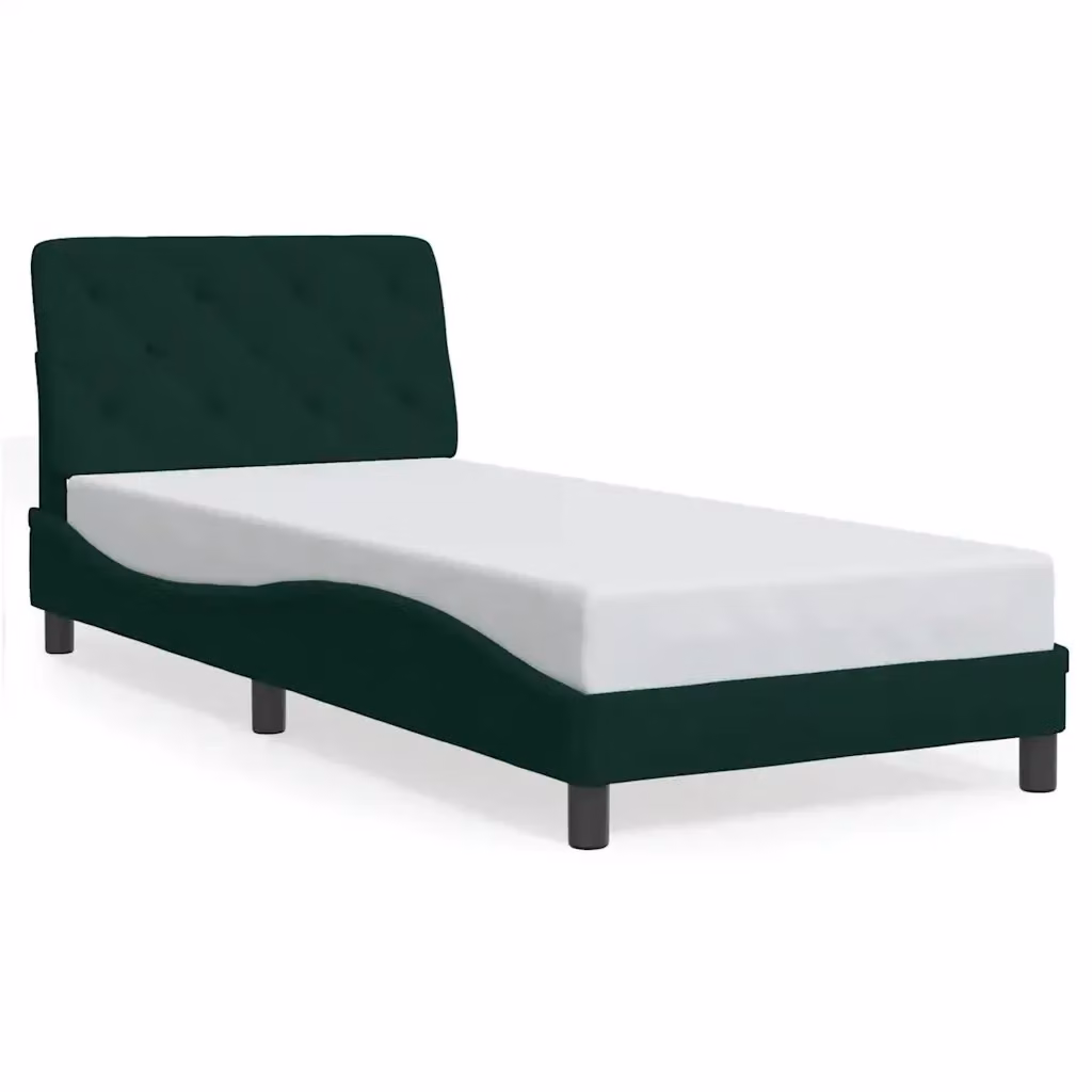 Giroletto vidaXL in Velluto Verde Scuro senza Materasso L/P/H: 80 x 200 cm – 2