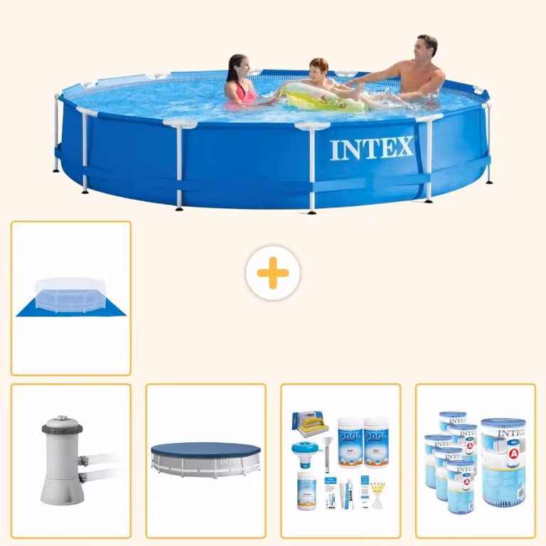 Piscina fuori terra a struttura - 366x76 cm - 6 pezzi - Modello SCB15