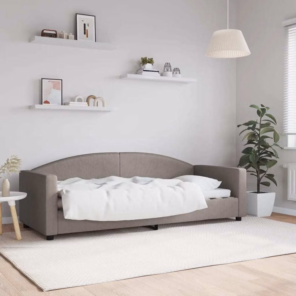 Maison Exclusive - Letto a giorno color taupe, 80x200 cm, rivestito in tessuto