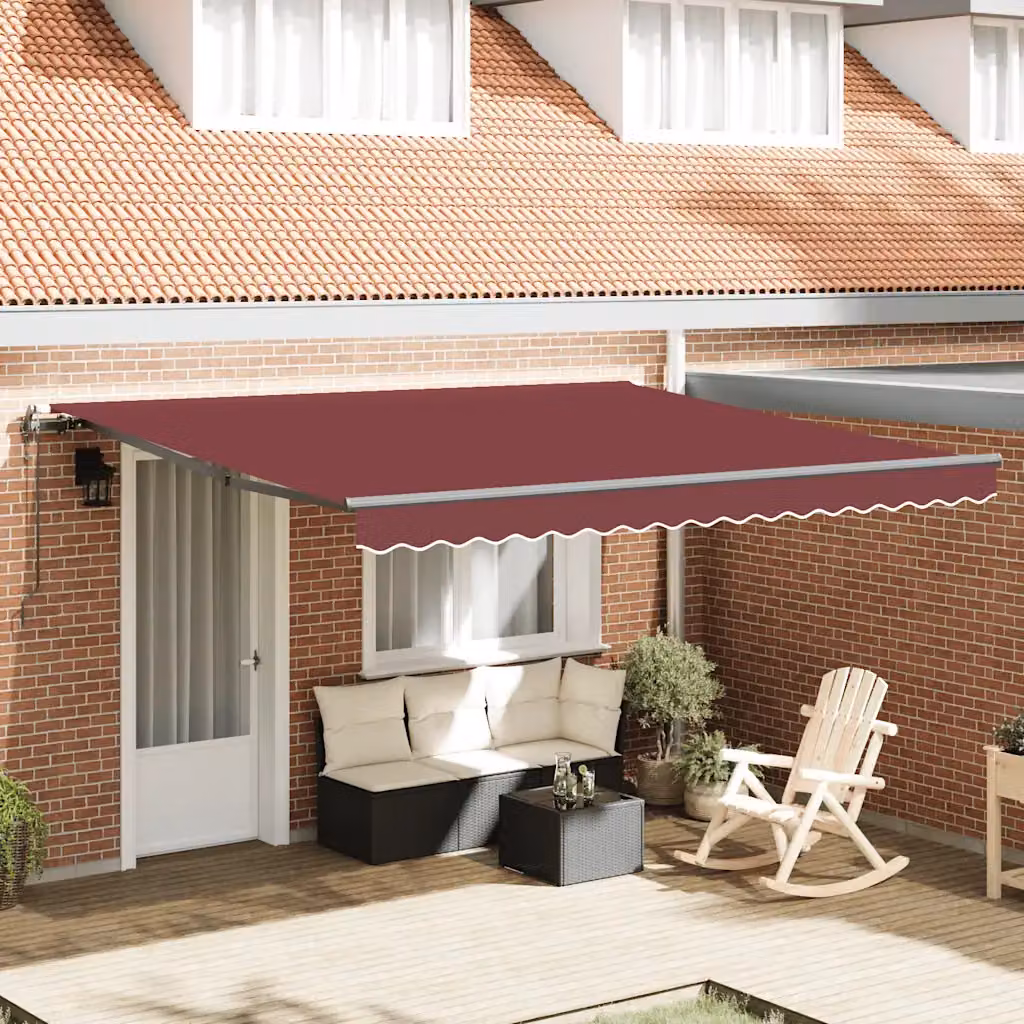 Tenda da Sole Retrattile Automatica vidaXL con Telecomando in Alluminio e Poliestere, L: 400 cm, P: 300 cm, Colore Antracite o Rosso – 1