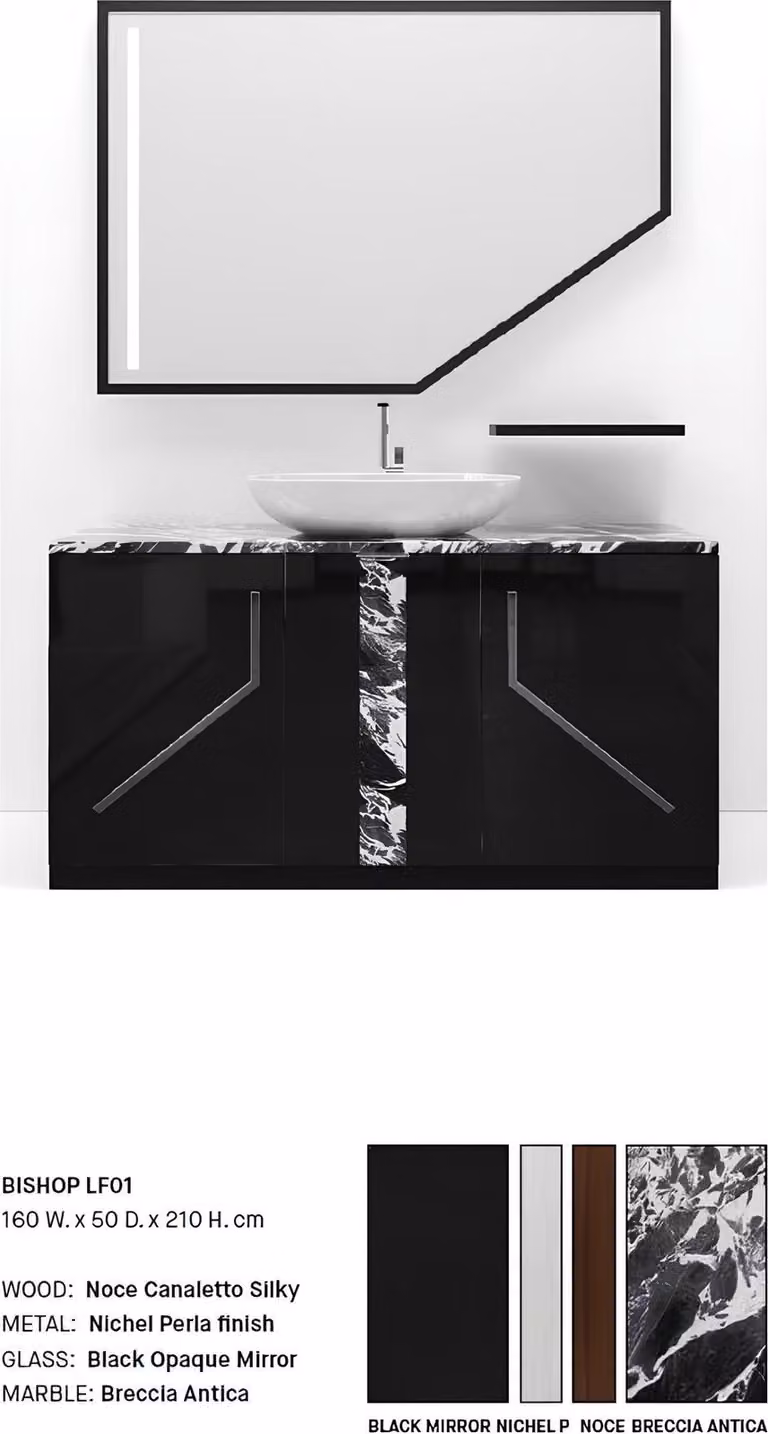Schwarz Badezimmer Waschbecken Armaturen Badezimmer Möbel Italien Stil