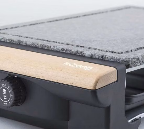 Griglia e Piatto Cottura Elettrico 2 in 1 per 8 Persone - Barbecue Multifunzionale con Pietra di Granito