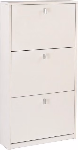 Scarpiera moderna GIORDANOSHOP con 3 ante, colore bianco, L: 63 cm, H: 117 cm, P: 18 cm