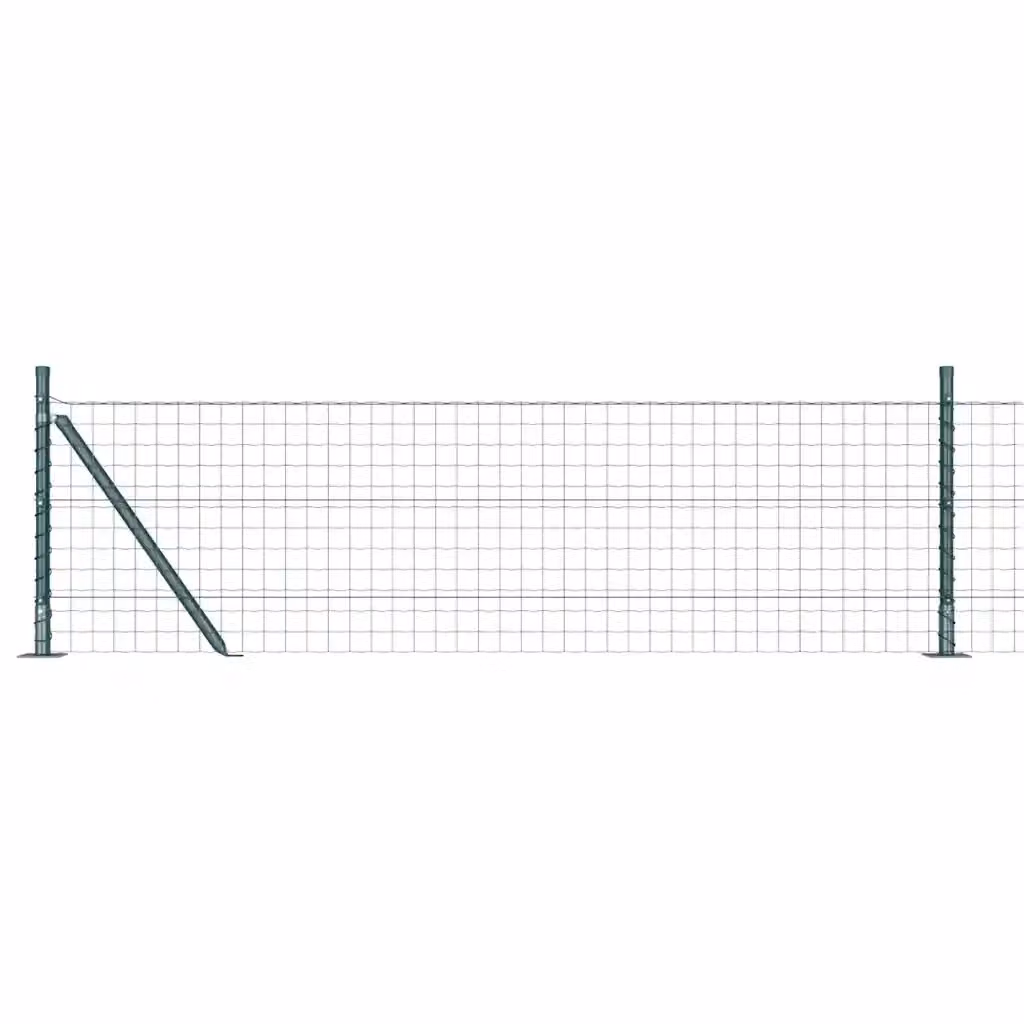 Recinzione Euro vidaXL in acciaio rivestito in PVC verde con base in calcestruzzo L: 50 cm, P: 40 cm, H: 1,8 m – 2