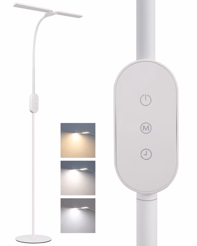 ZMH lampada da terra LED dimmerabile lampada da lettura per soggiorno - lampada da terra nera 9W con timer e funzione di memoria luminosità e temperatura colore regolabile lampada da terra touch per camera da letto altezza: 158CM